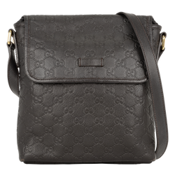 Guccissima Crossbody Bag, Leather, Brown, 204990, DB, 3*